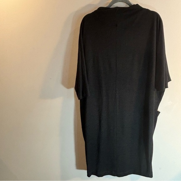 AYRTHIGHT Clothing Sz L Tunic Dress Jersey Knit High Boat Neck Pockets Bat Wing - Picture 5 of 7